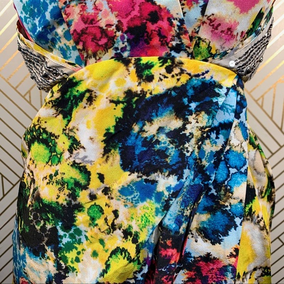 Sachin Babi designer luxe Printed Silk dress - Picture 2 of 6